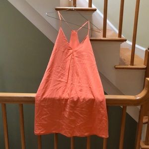 Coral silky dress